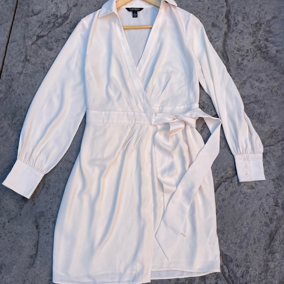 Lauren Ralph Lauren Double-Faced Georgette
Wrap Dress cream - Picture 4 of 10